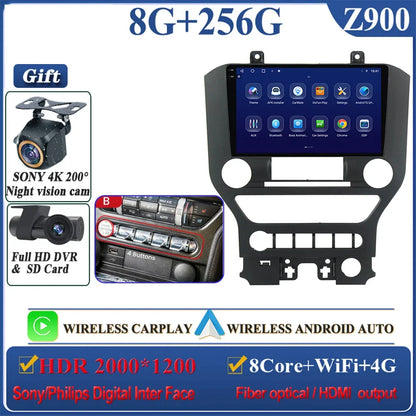 Android 14 Carplay FOR FORD Mustang S550 2014-2021 Multimedia Car Player Navigation Screen GPS Radio No 2 Din Stereo Head Unit