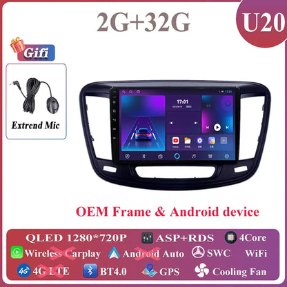 Android Auto For Chrysler 200 200C 200S 2015 - 2019 Car Radio Multimedia Video Stereo Player Carplay Navigation GPS DSP 5G WIFI