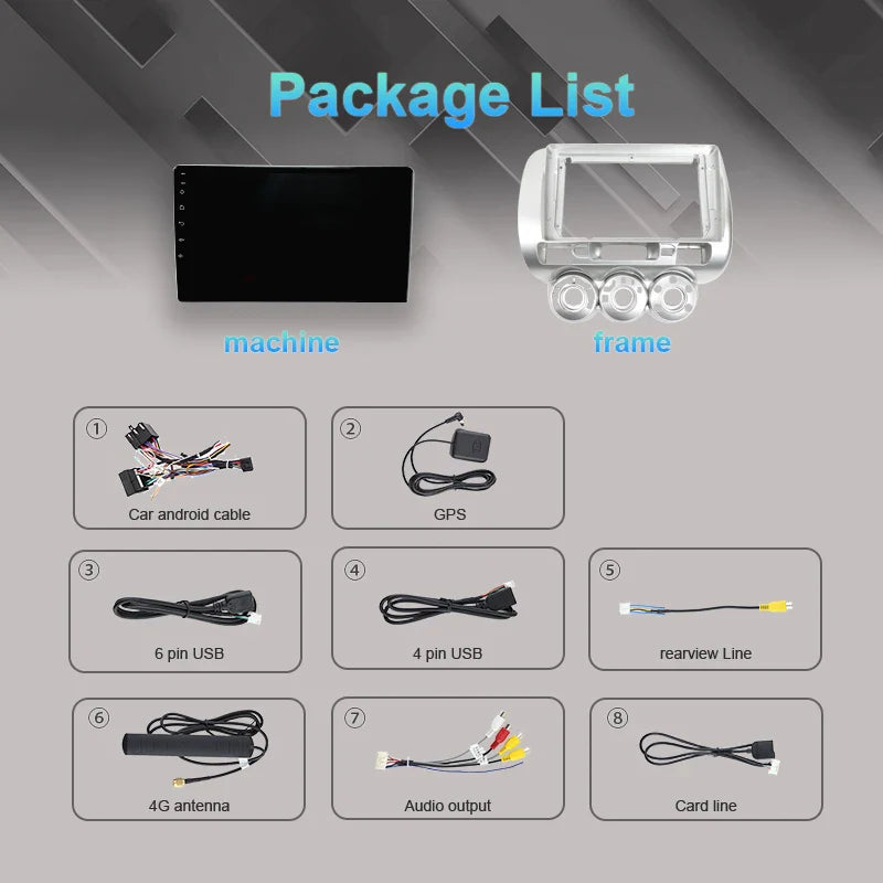 Android 14 For Honda Jazz 1 GD 2001 - 2008 Fit 2001-2009 2K QLED Stereo Car Radio Multimedia Video Player GPS 4G CarPlay