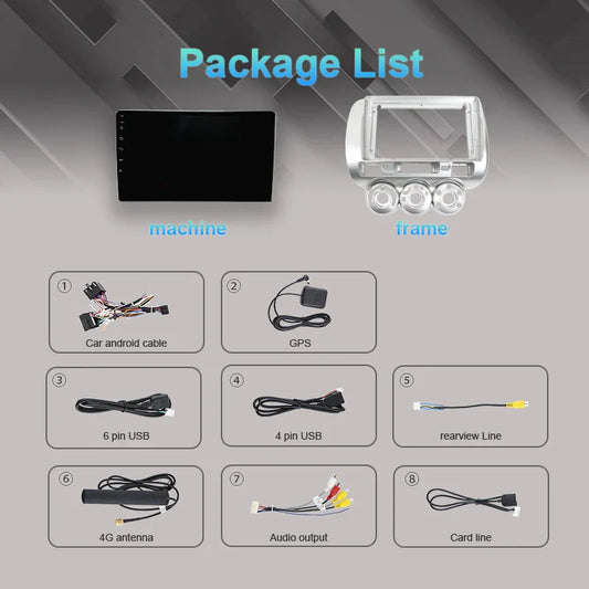Android 14 For Honda Jazz 1 GD 2001 - 2008 Fit 2001-2009 2K QLED Stereo Car Radio Multimedia Video Player GPS 4G CarPlay