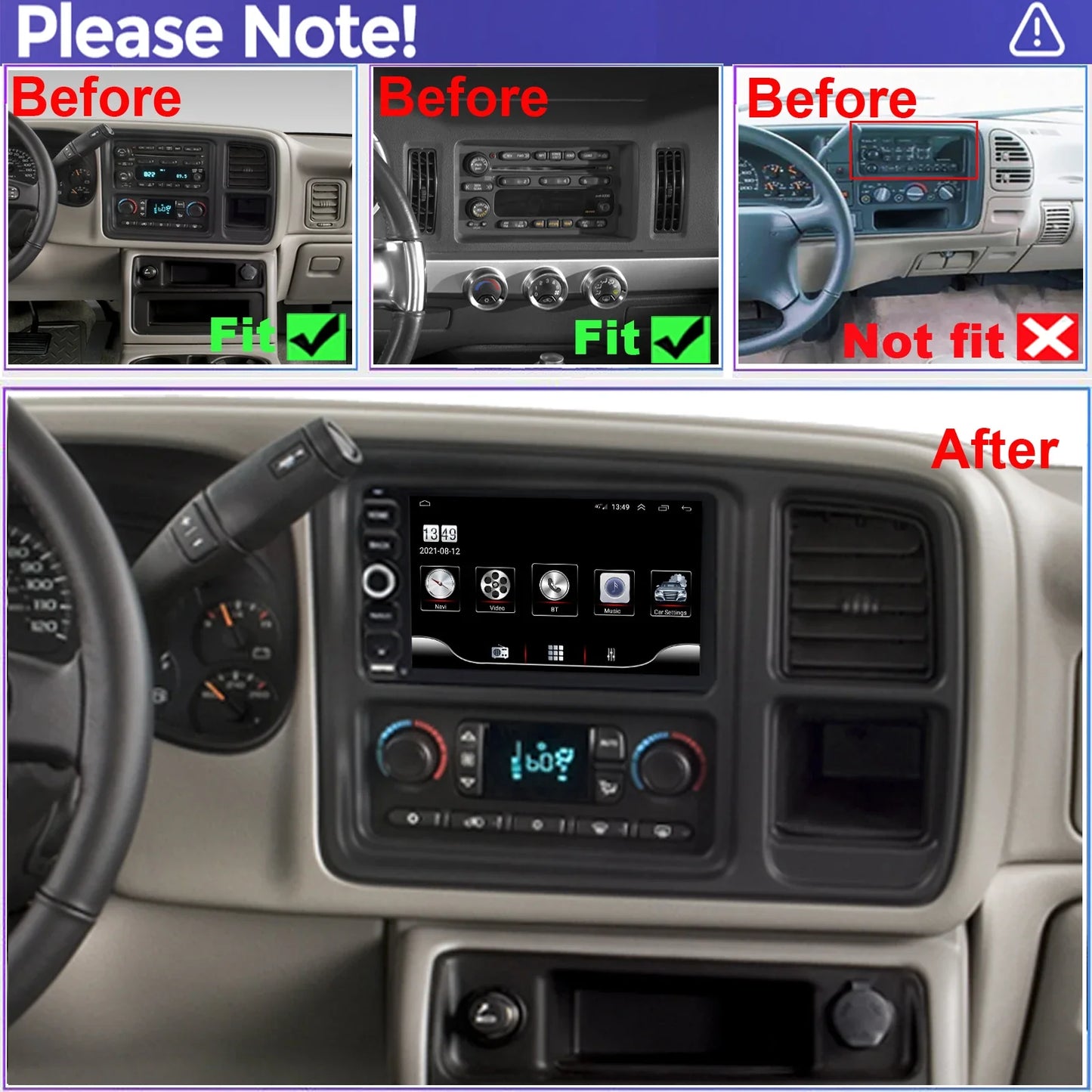 Topdisplay 8-Core QLED Radio Upgrade For Chevy Chevrolet Silverado SSR Tahoe 2003-2006 GMC Yukon 2003-2006 Hummer H2 2003-2007