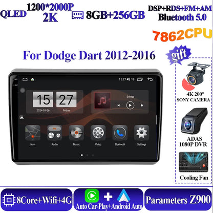 Wireless Android Auto Carplay For Dodge Dart 2012-2016 Car Multimedia Player 5G Wifi GPS Intelligent System 8 core Touch Display