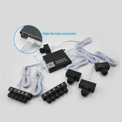12V Car Starry Sky Roof Fiber Optic Branch Machine Meteor App Bluetooth Colorful Flashing Ceiling Modified Light Source Skylight Car Atmosphere Starry Sky Light