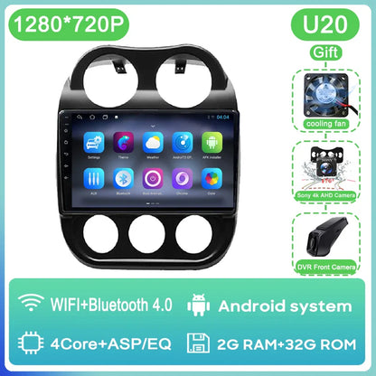 Car Android 13 For JEEP Compass Patriot 2011 - 2017 Auto Radio Multimedia Player GPS Navigation Carplay Stereo 4G BT No 2din DVD