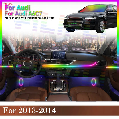For Audi A6 C7 2013-2014 Multicolor Acrylic LED Ambient Lights Interior System