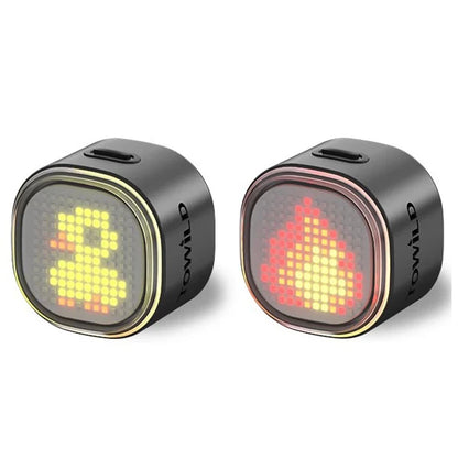 TOWILD TL08 Intelligent Expression Taillight 140 Led Braking Sensor Bluetooth Bike Rear Light Customizable Bicycle Taillights