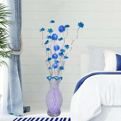 86LIGHT Nordic Blue Floor Lamp Modern Art Living Room Bedroom Hotel  Aluminum Wire LED Originality Flower Light