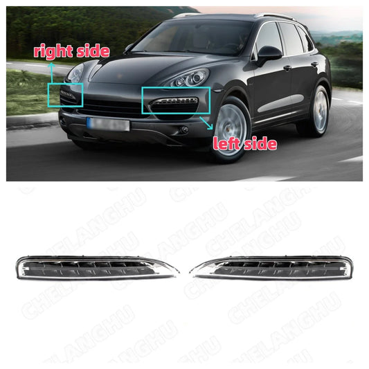 DRL For Porsche Cayenne 2011 2012 2013 2014 Front Bumper LED Daytime Running Light Car Accessories 95863118100  95863118200
