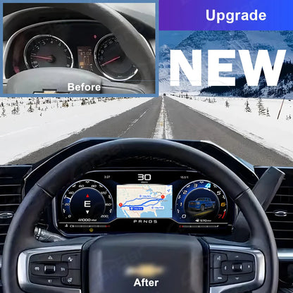 Carbar 12.3" LCD Dashboard Screen For Chevrolet Silverado 2013-2019 GMC Sierra  Car Digital Instrument Cluster Speedometer