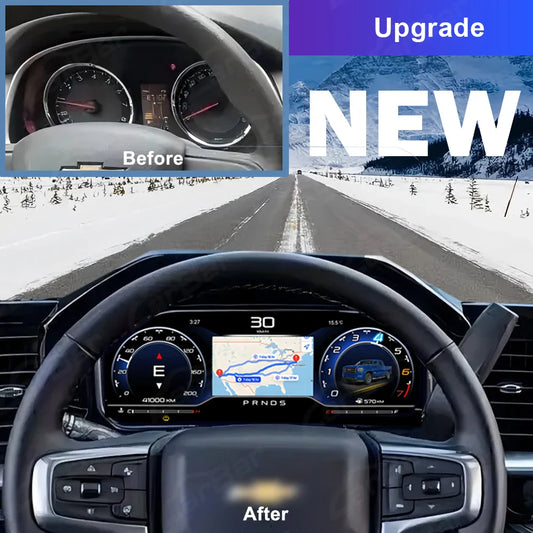 Carbar 12.3" LCD Dashboard Screen For Chevrolet Silverado 2013-2019 GMC Sierra  Car Digital Instrument Cluster Speedometer