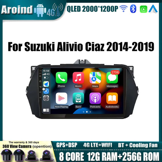 Android OS Car Radio Touch Screen For Suzuki Alivio Ciaz 2014 2015 - 2019 Multimedia Player Navigation GPS Carplay Tools 8Core