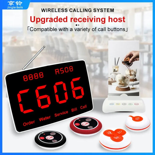 Wireless Waiter pager System Restaurant Smart Voice Broadcast 20 Call Buttons for Bar, Office, Cafe, and Customer Service Bell