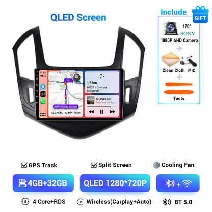 9" Android 15 Car Radio Video Player For Chevrolet Cruze J300 J308 2012 2013 2014 2015 GPS DSP Serero Auto Carplay 8G 1256G