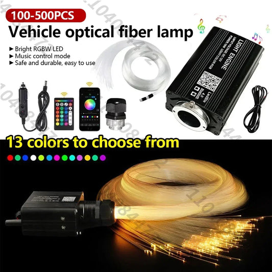 Car Starry Sky Light Auto Home Fiber Optic Lights Atmosphere Lamp Music Control Ceiling Lights RGB 12W 8 Colors Car Styling DIY