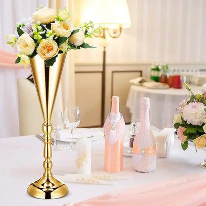 20 Pcs 16.5 Inches Tall Gold Vase Centerpiece Wedding Metal Flower Stand Trumpet Vase Tabletop Suitable for living room,bedroom