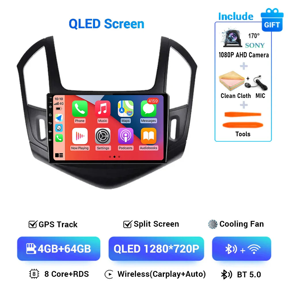 9" Android 15 Car Radio Video Player For Chevrolet Cruze J300 J308 2012 2013 2014 2015 GPS DSP Serero Auto Carplay 8G 1256G