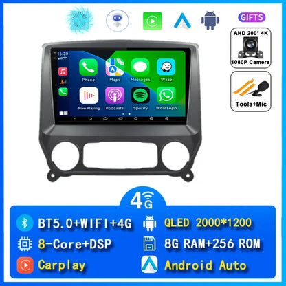 Android 14 Car Radio For Chevrolet Silverado 3 GMTK2 2014 2015 2016 2017 2018 Carplay Auto Multimedia Player Stereo DSP WIFI 4G