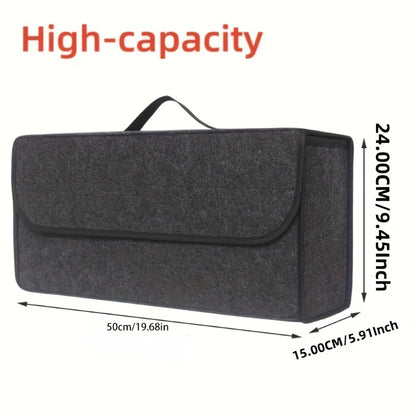 Gray Anti Slip Compartment Boot Storage Organizer Tool Car Storage Bag Car Trunk Organizer Soft Felt Storage Box Car Accessories power tools