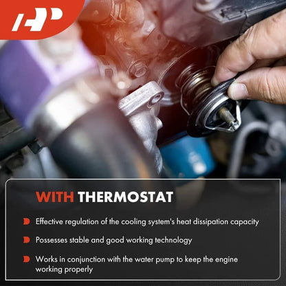 A-Premium Engine Water Pump W/Thermostat & Gasket Compatible with , GMC, , Hummer & Models, 4.8L 5.3L 6.0L - Silverado,
