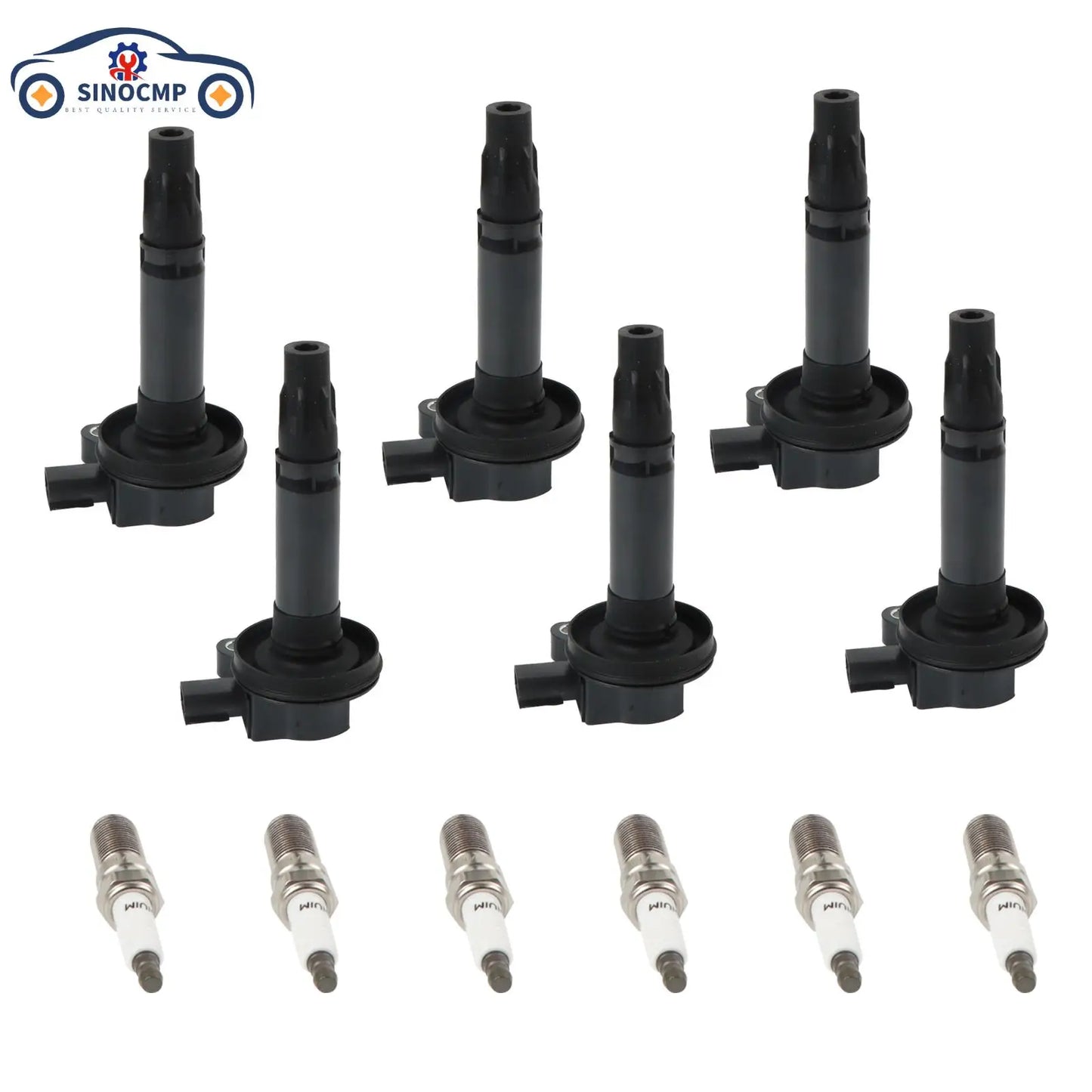 UF553 6PCS SINOCMP V6 Ignition Coils & Iridium Spark For Ford Lincoln Mazda 3.7l 3.5l Wear Parts Ignition System Ignition Coil