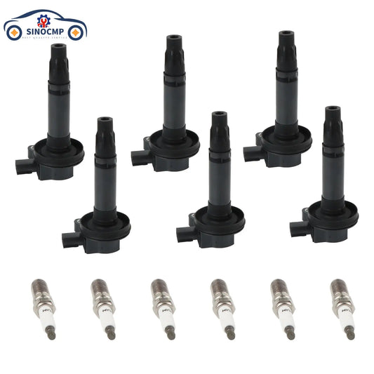 UF553 6PCS SINOCMP V6 Ignition Coils & Iridium Spark For Ford Lincoln Mazda 3.7l 3.5l Wear Parts Ignition System Ignition Coil