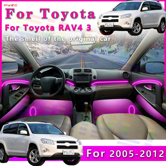 For Toyota RAV4 3 2005-2012 Nterior LED Strip with Lighting Adjustment Options and All 64 - Color Tones