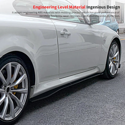 Car Modified ABS New Adjustable Side Skirt Splitter Spoiler Lip Rocker Panel Extensions Body Kit Winglet For Infiniti Q60
