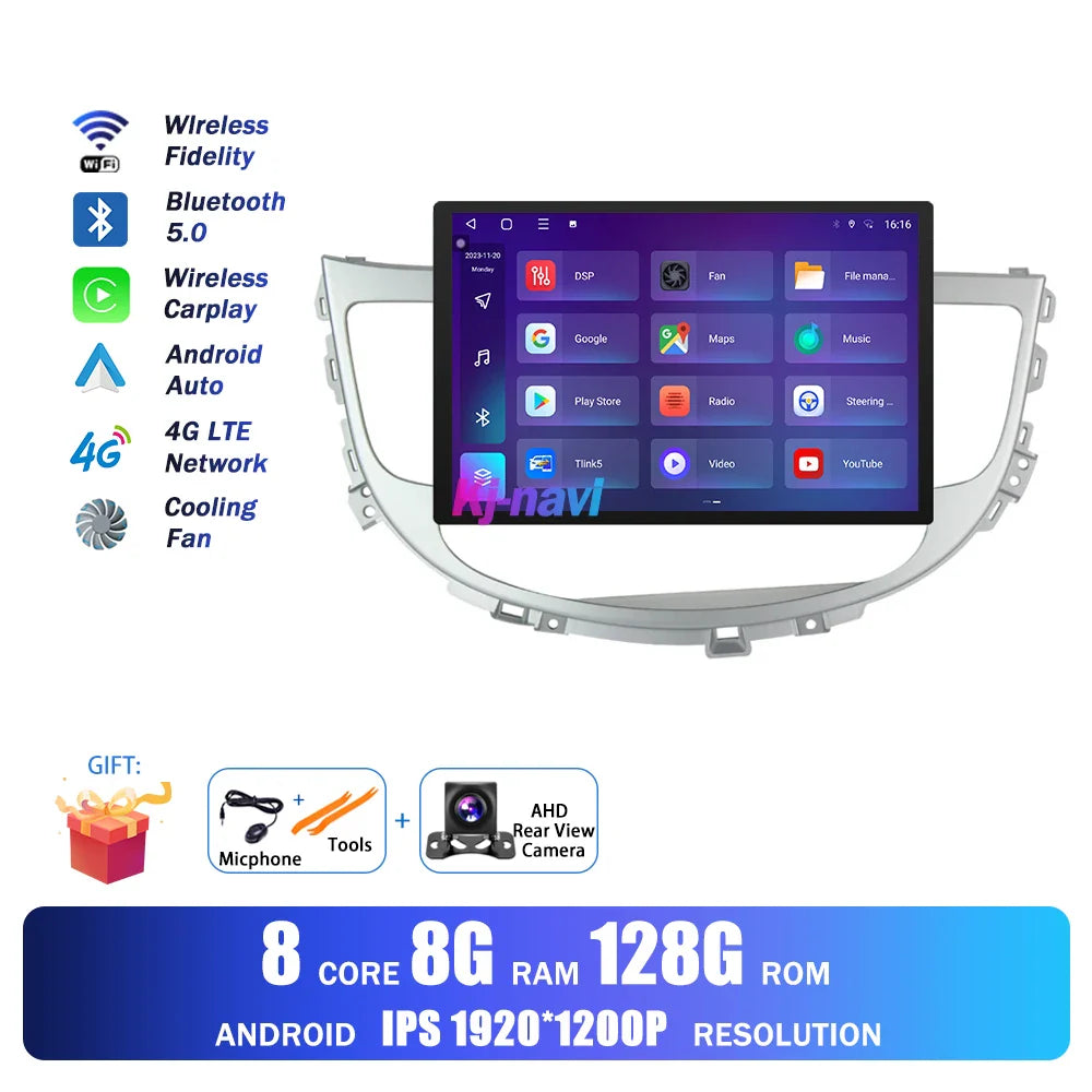 13.1Inch Android Auto Car Radio For Hyundai Rohens Genesis 2008 - 2013 Multimedia Player GPS Navigation BT Carplay 4G Wifi