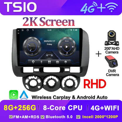 Android 14 Car Radio Multimedia Player For HONDA FIT JAZZ 2002 2003 - 2007 LHD RHD Carplay Autoradio GPS Navi 5G Wifi Bluetooth