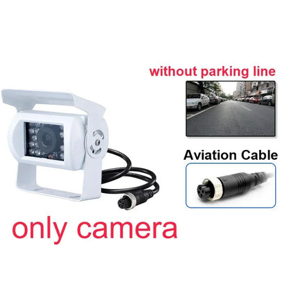 GreenYi White Truck Backup Camera Heavy Duty 18 LED IR Night Vision Waterproof Vehicle Rear View Camera For Trailer/Pickups/RV