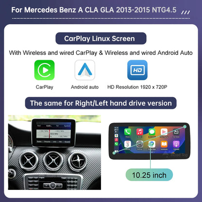 Touch Screen Car Radio for Mercedes Benz A B Class W176 CLA GLA W246 NTG4.5 Multimedia GPS With Carplay Android Auto Mirroring