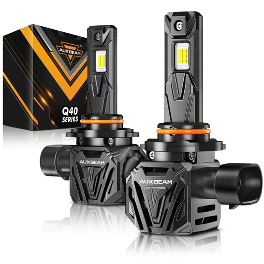 AUXBEAM Q40 Series 30000LM 120W LED Headlight Bulbs 9004 9005 9006 9007 H4 H11 H13 6500K White Plug and Play Canbus Headlamp