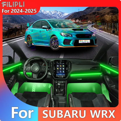 FILIPLI For The SUBARU WRX For 2024 Multi Colour RGB Bluetooth Control Car LED Mood Light Cyberpunk Music Sync Car Ambient Light