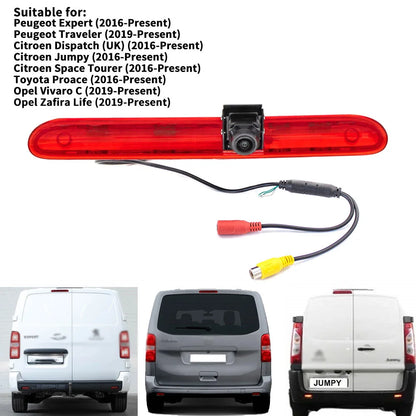 3rd Brake light Rear View Camera for Peugeot Traveler/Expert, Citroen Jumpy/SpaceTourer, Opel Zafira Life/Vivaro & Toyota ProAce