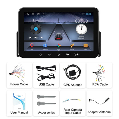 Podofo 2+32G Android Car Radio 7'' 1Din Multimedia Player Carplay Android Auto GPS Navigation WIFI EQ 4Core Bluetooth Car Stereo