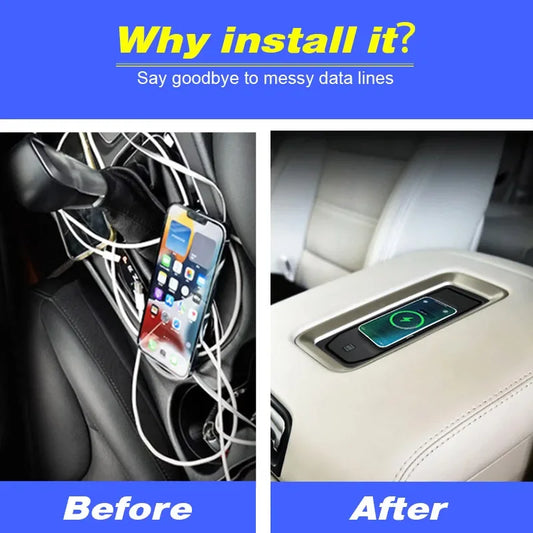 Car Wireless Charger 15w Fast Mobile Phone Charging Panel Adapter For GMC Sierra 2019-2021 Interior Product Accessories
