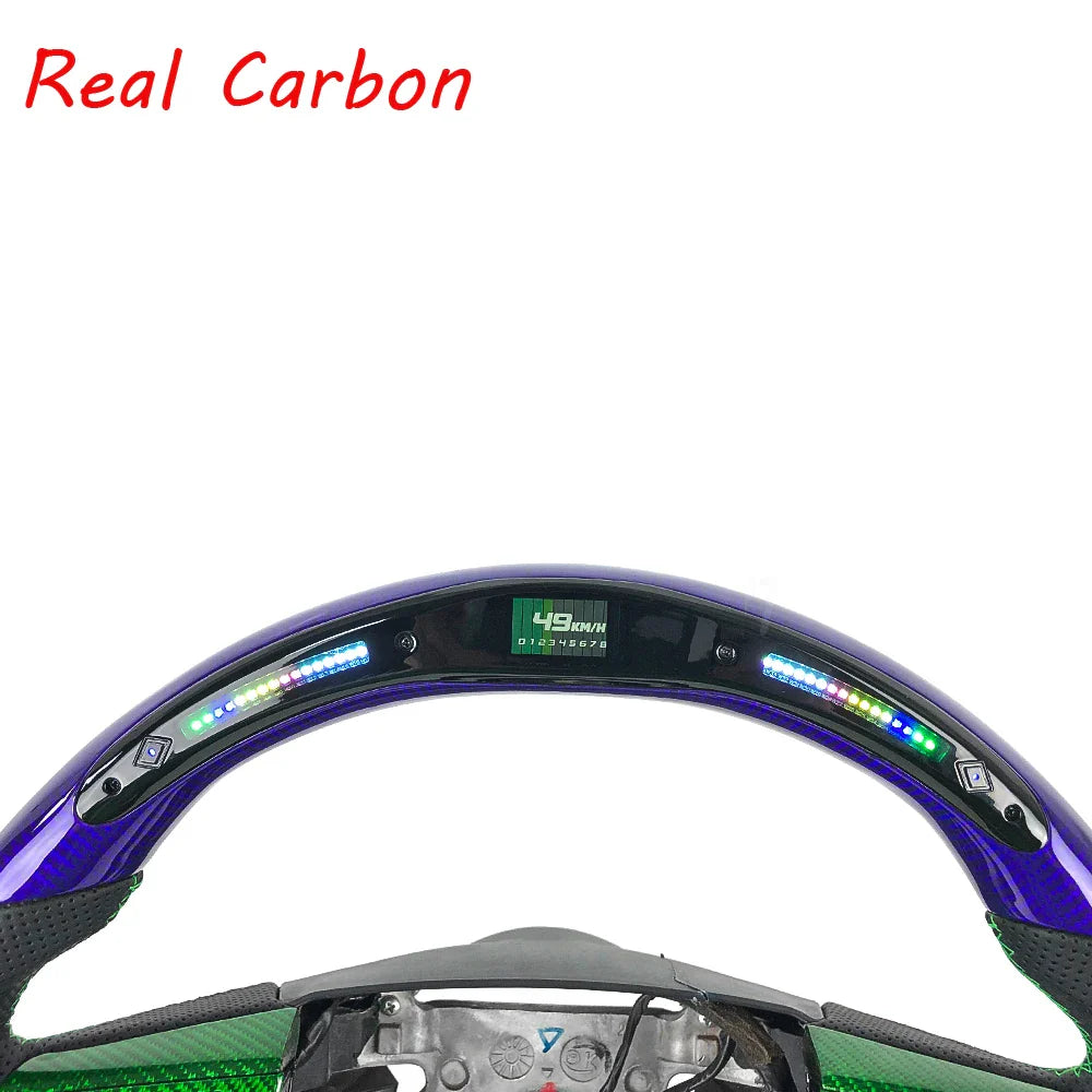 Real Carbon Fiber Steering Wheel For Dodge 2005-2010 charger srt8 for Chrysler 300C Custom LED Steering Wheel