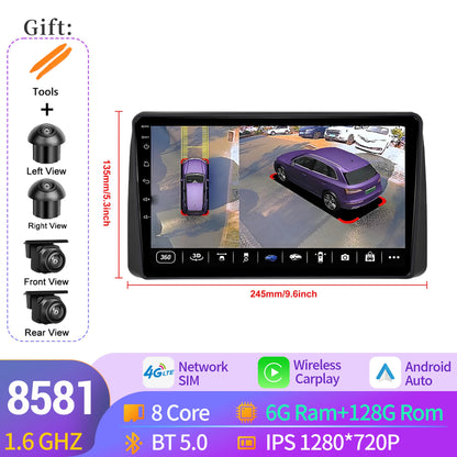 For Chrysler Grand Voyager 5 2011-2015 Android 14 Car Radio Stereo Multimedia Video Player Navigation Carplay BT 2K QLED Screen