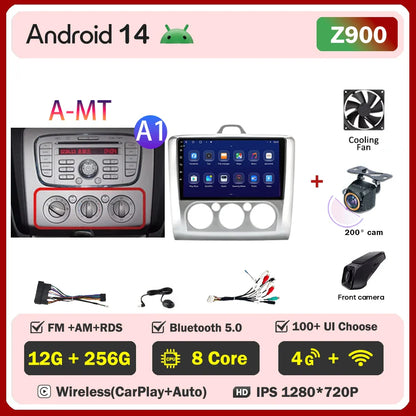 2din Android 14 Carplay Radio For ford focus 2 3 Mk2 Mk3 2004-2011 Automotive Car Multimedia GPS Autoradio 8 Core Wifi DSP BT