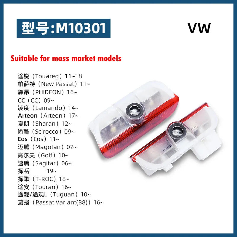 Car door welcome light for Volkswagen door welcome light luci led luces led interior de coches boas-vindas 2x