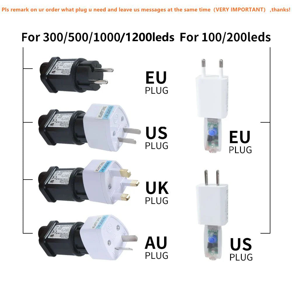 10M-200M LED String Lights Street Fairy Lights Christmas Lights Tree Garland For Outdoor Home Party New Year Wedding Decoration