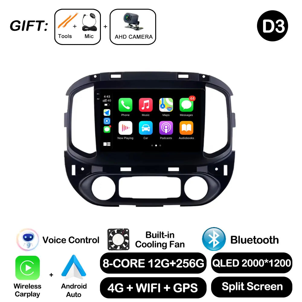 Android Auto For Chevrolet Colorado Sierra GMC 2014 - 2018 Car Radio Video Multimedia Player BT WiFi GPS Navigation Touch Screen