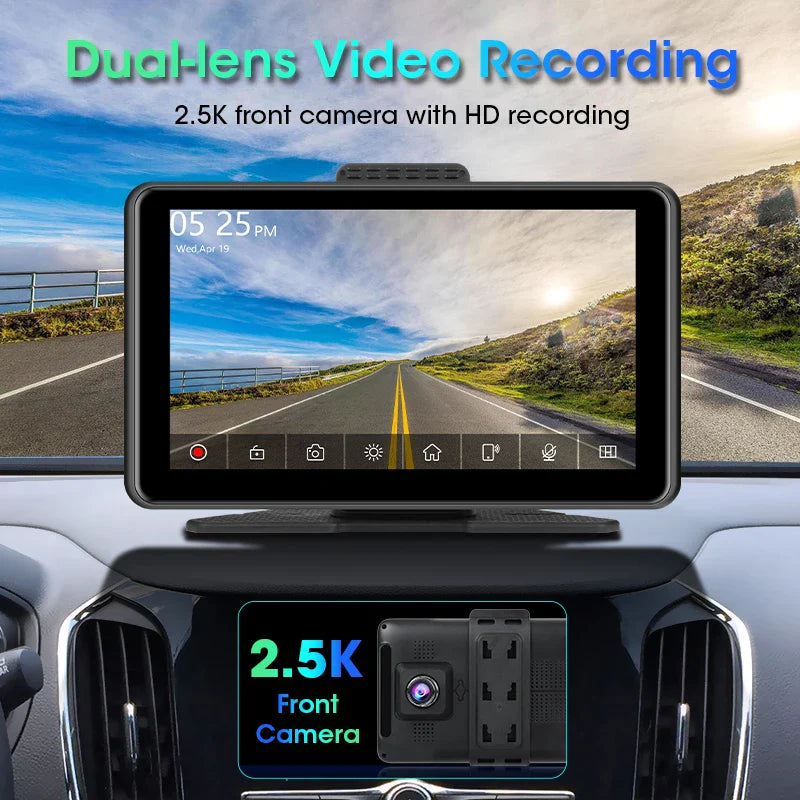 Vtopek 7" Car DVR Dash Cam Wireless Carplay & Android Auto Touch Screen Car Radio Multimedia Video Player Bluetooth Stereo GPS