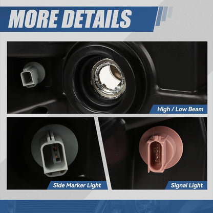 Halogen Model Headlights Assembly Compatible with Ford F150 04 05 06 07 08 Lincoln Mark LT 04 05 06, Pickup Headlamps Replacemen