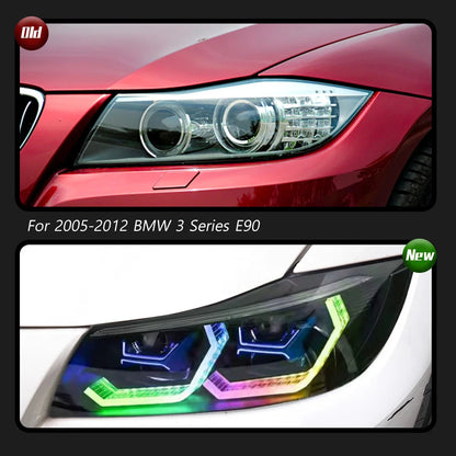 Car Lights For BMW 3 Series 2005-2012 E90 RGB Headlight LED Projetor head Lamp Daytime Running Light Automotive Accessories