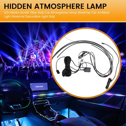 LED Interior Acrylic Fiber Strip Car Atmosphere Lamp Streamer Car Ambient Light Streamer Decorative Light Strip
