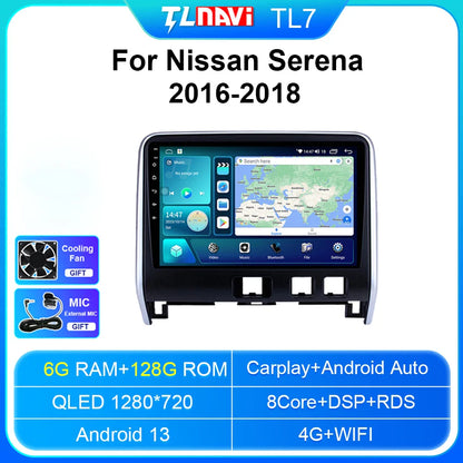 Android Auto Car Radio For 2016 2017 2018 Nissan Serena GPS Navigation System 8G RAM128G ROM Carplay Head Unit Multimedia player
