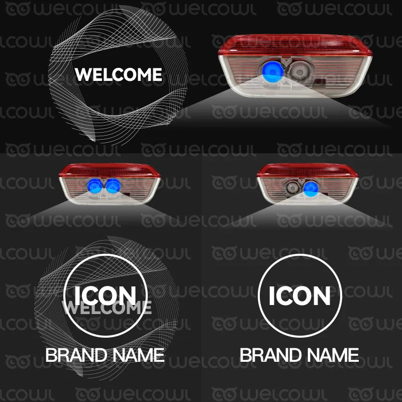 Dual lens dynamic Welcome Door Lights For vw Teramont PHIDEON Passat Magotan Golf Car Accessories Projection led Lamp variation