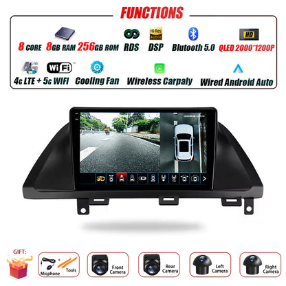 Car Radio For Honda Odyssey 2005 - 2010 Multimedia Stereo Video Player Navigation GPS Carplay 4G WIFI Android Auto 360 Camera BT