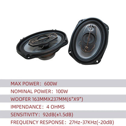 New 6x9 inch 2PCS 1200W (2X600W) full frequency coaxial speaker for car high fidelity audio, preferred speaker modification